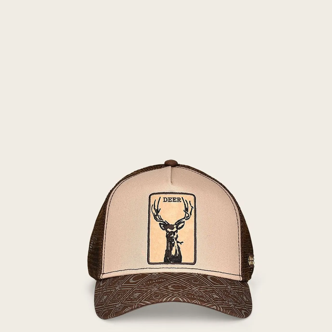 Women Cuadra Hats-Brown Snapback Cap With Deer Patch