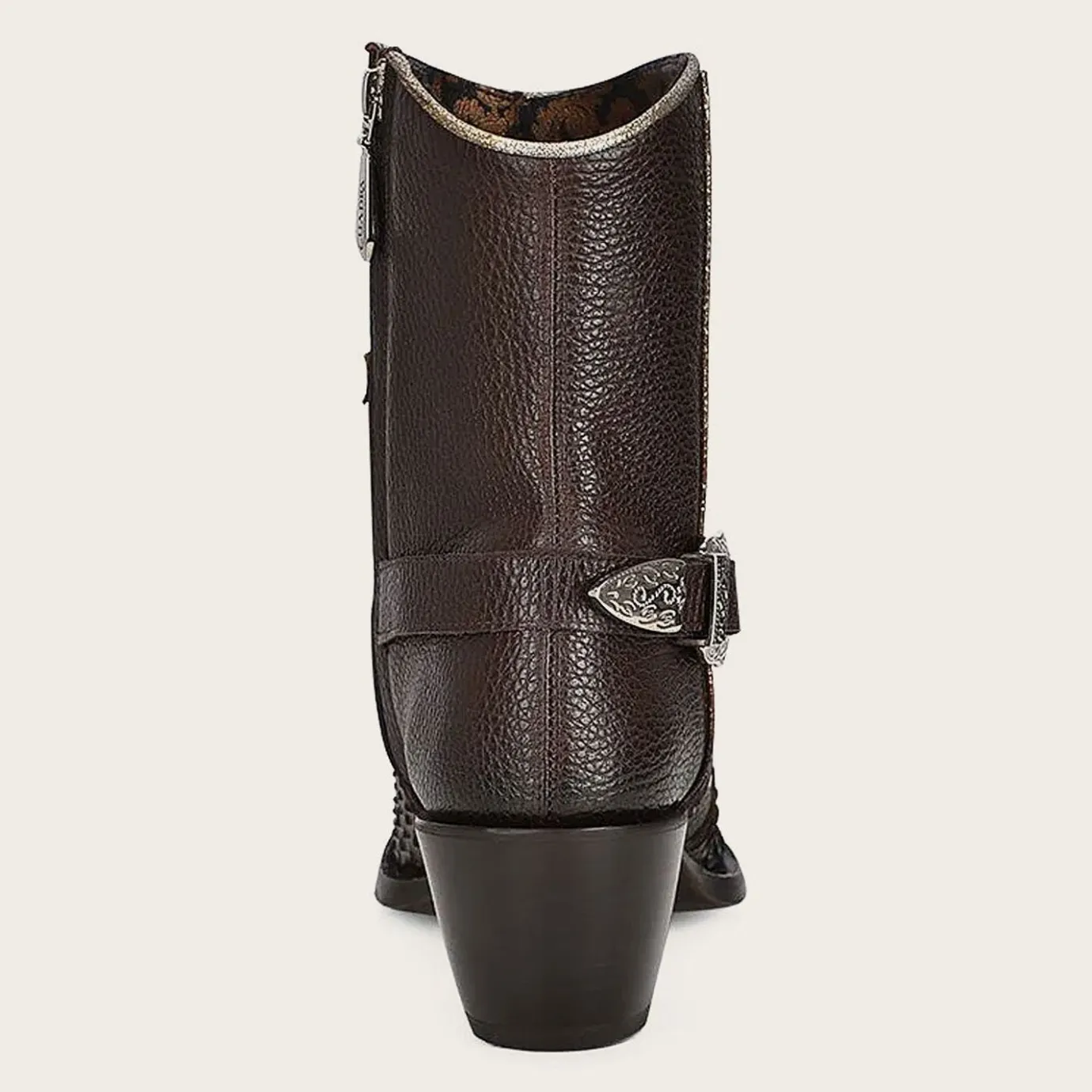 Women Cuadra Ankle Boots & Booties-Brown Western Exotic Leather Bootie