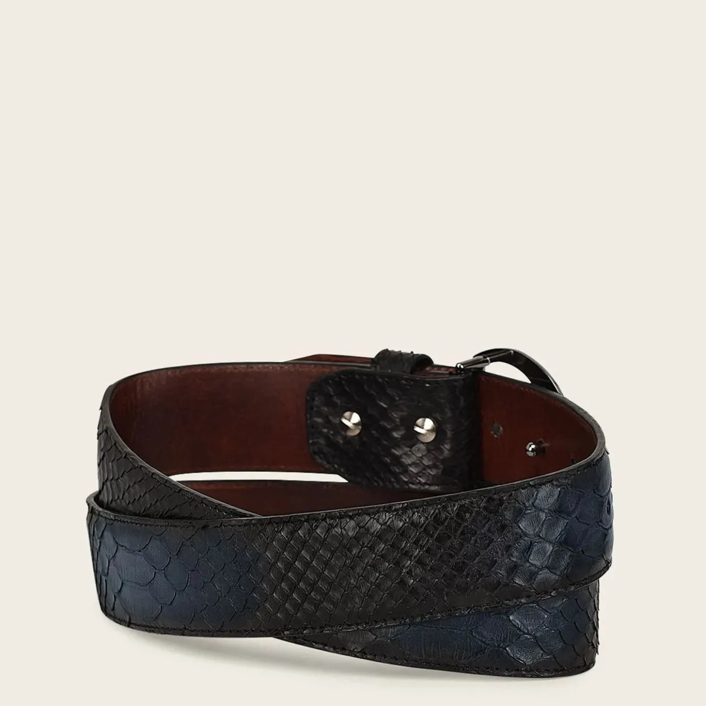 Men Cuadra Belts-Casual Blue Exotic Leather Belt With Gradient Color Finish