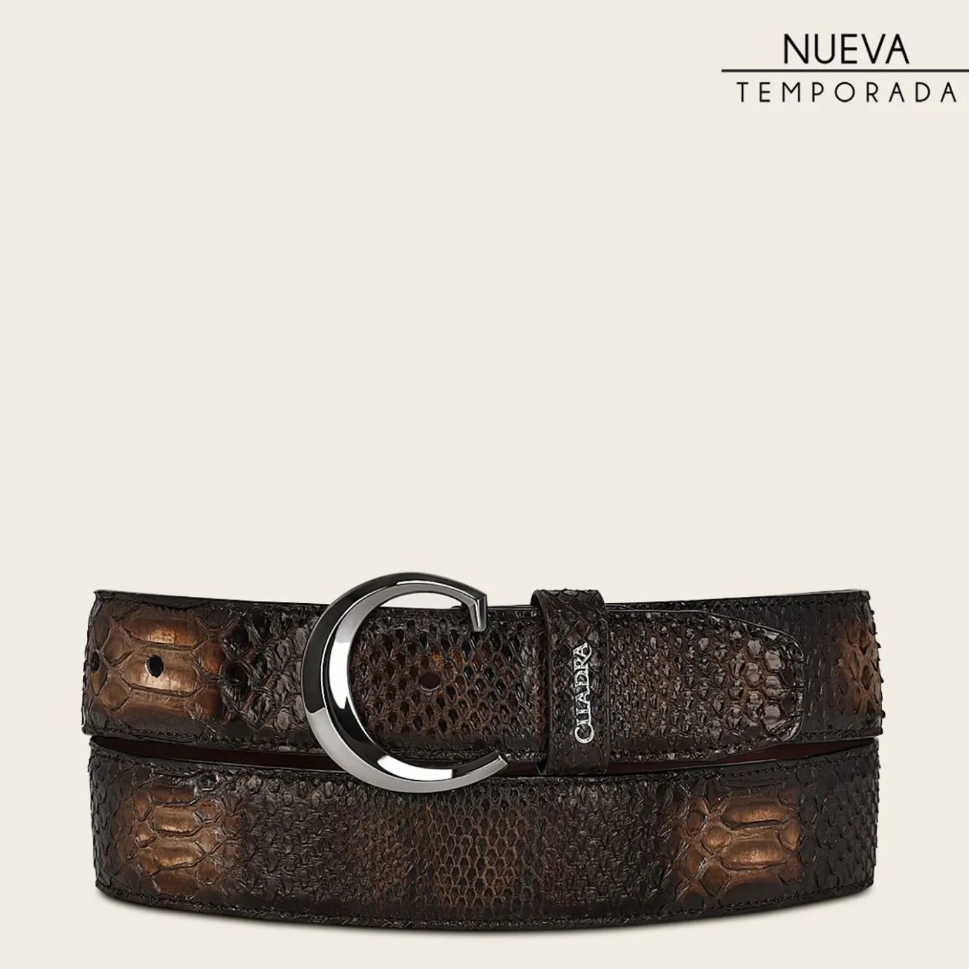 Men Cuadra Belts-Casual Brown Exotic Leather Belt With Gradient Color Finish