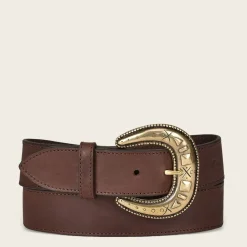 Women Cuadra Belts-Casual Brown Leather Cowboy Belt