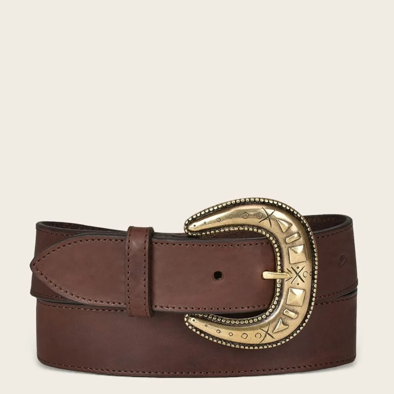 Women Cuadra Belts-Casual Brown Leather Cowboy Belt