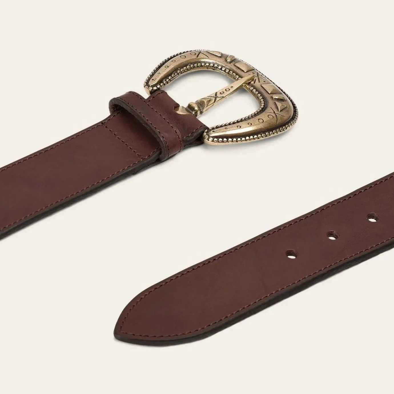Women Cuadra Belts-Casual Brown Leather Cowboy Belt