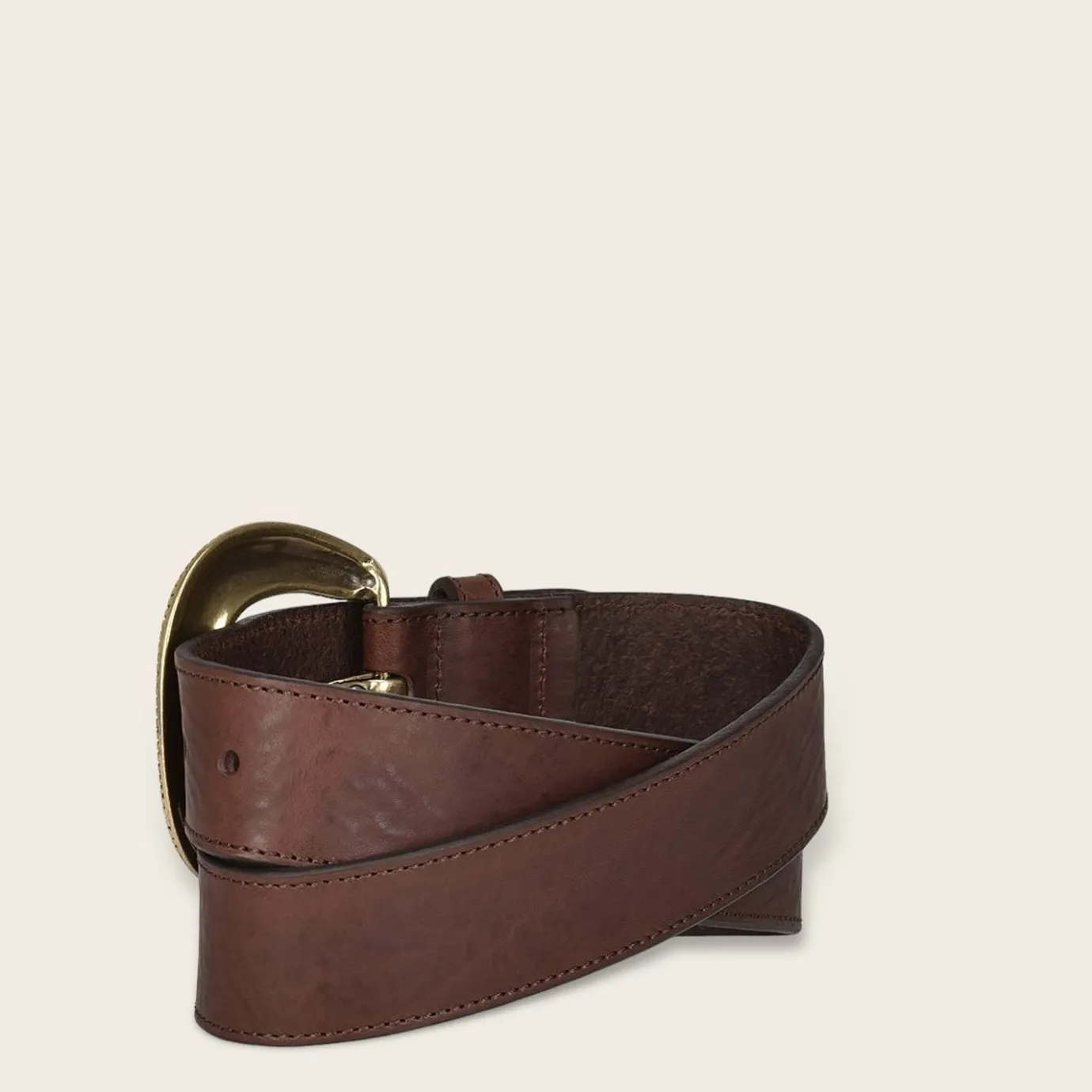 Women Cuadra Belts-Casual Brown Leather Cowboy Belt
