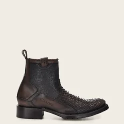 Men Cuadra Urban & Casual Boots-Casual Urban Brown Bootie In Genuine Python Leather