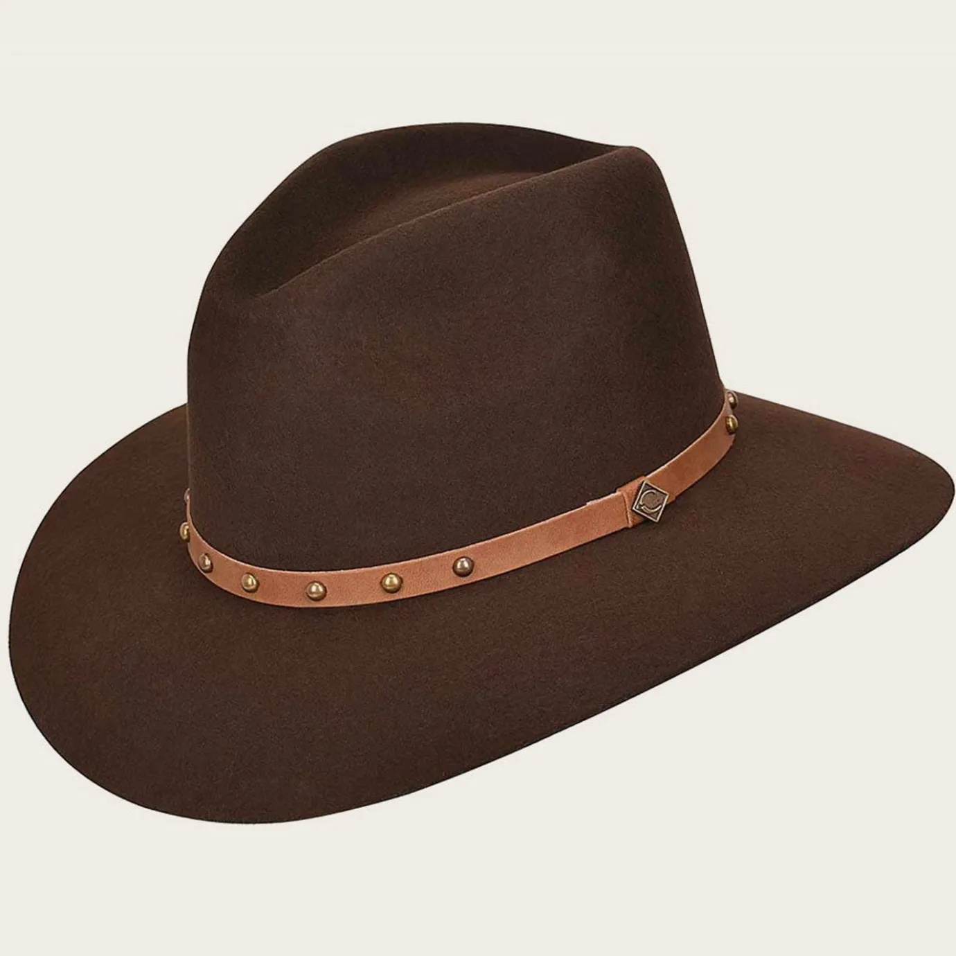Women Cuadra Hats-Chocolate Brown Safari Wool Hat With Leather Headband