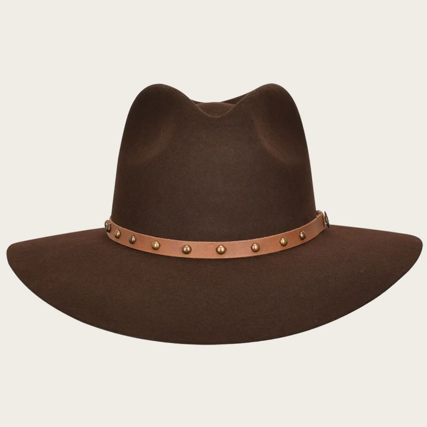 Women Cuadra Hats-Chocolate Brown Safari Wool Hat With Leather Headband