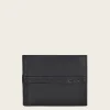 Men Cuadra Wallets-Contrasting Leather Strap Black Leather Wallet