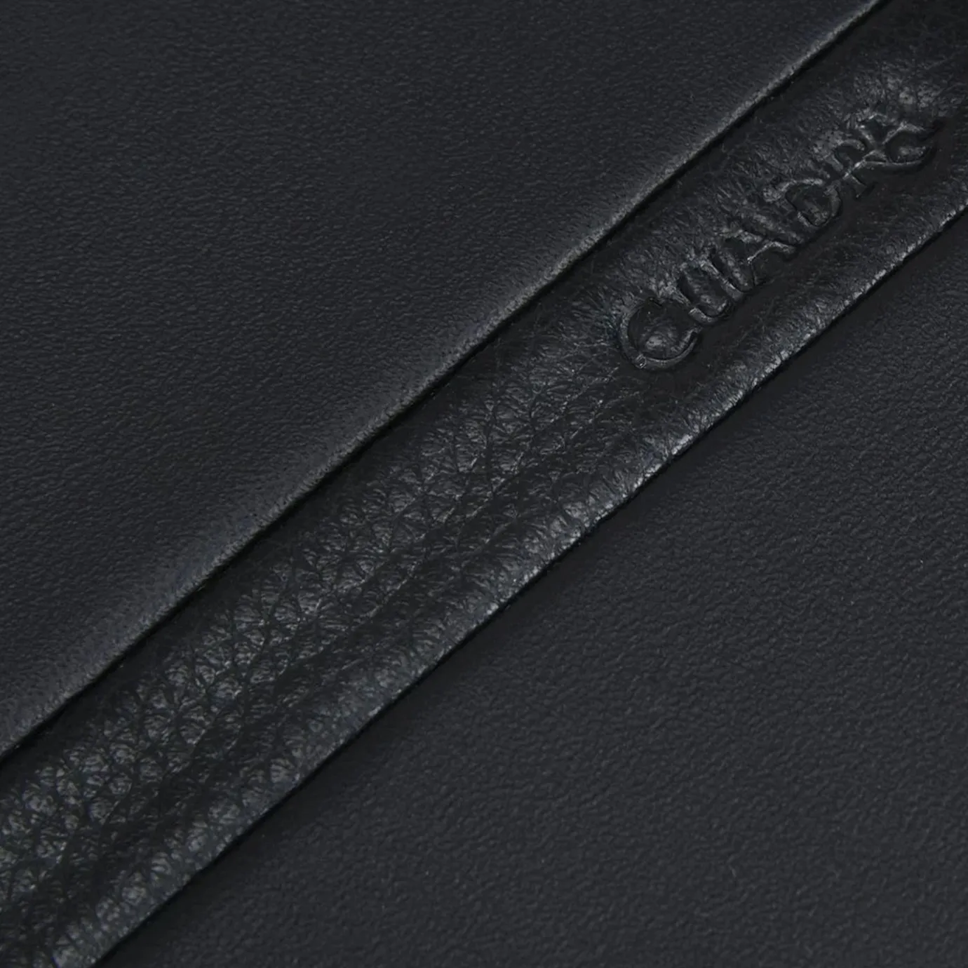 Men Cuadra Wallets-Contrasting Leather Strap Black Leather Wallet