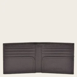 Men Cuadra Wallets-Contrasting Leather Strap Brown Leather Wallet
