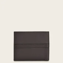 Men Cuadra Wallets-Contrasting Leather Strap Brown Leather Wallet
