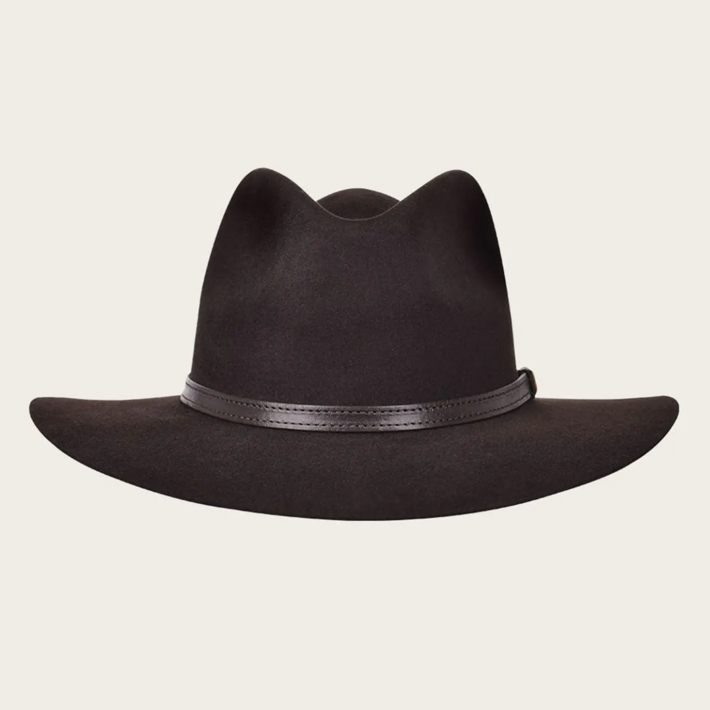 Women Cuadra Hats- Dark Brown Rabbit Fur Hat With Leather Headband