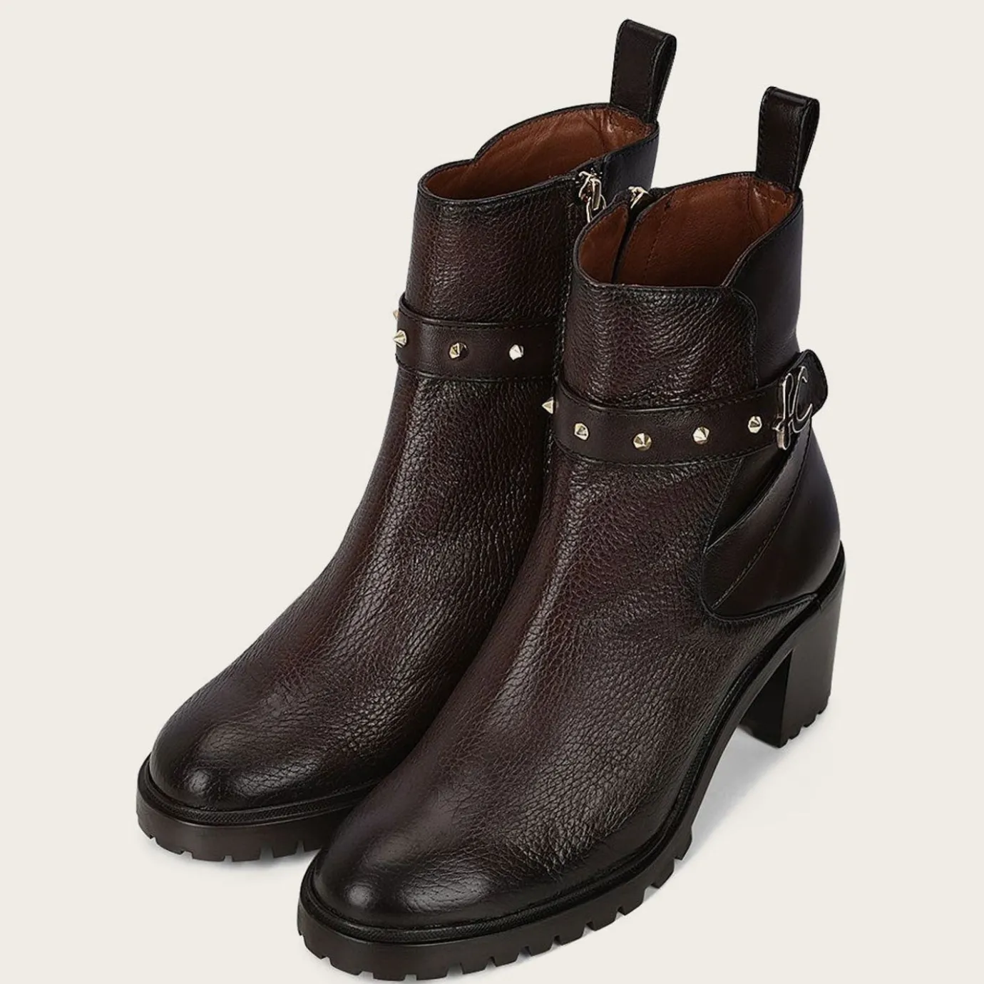 Women Cuadra Ankle Boots & Booties-Dark Brown Deer Leather Urban Bootie