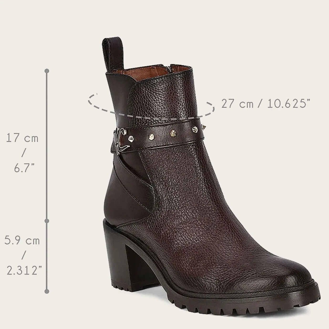 Women Cuadra Ankle Boots & Booties-Dark Brown Deer Leather Urban Bootie