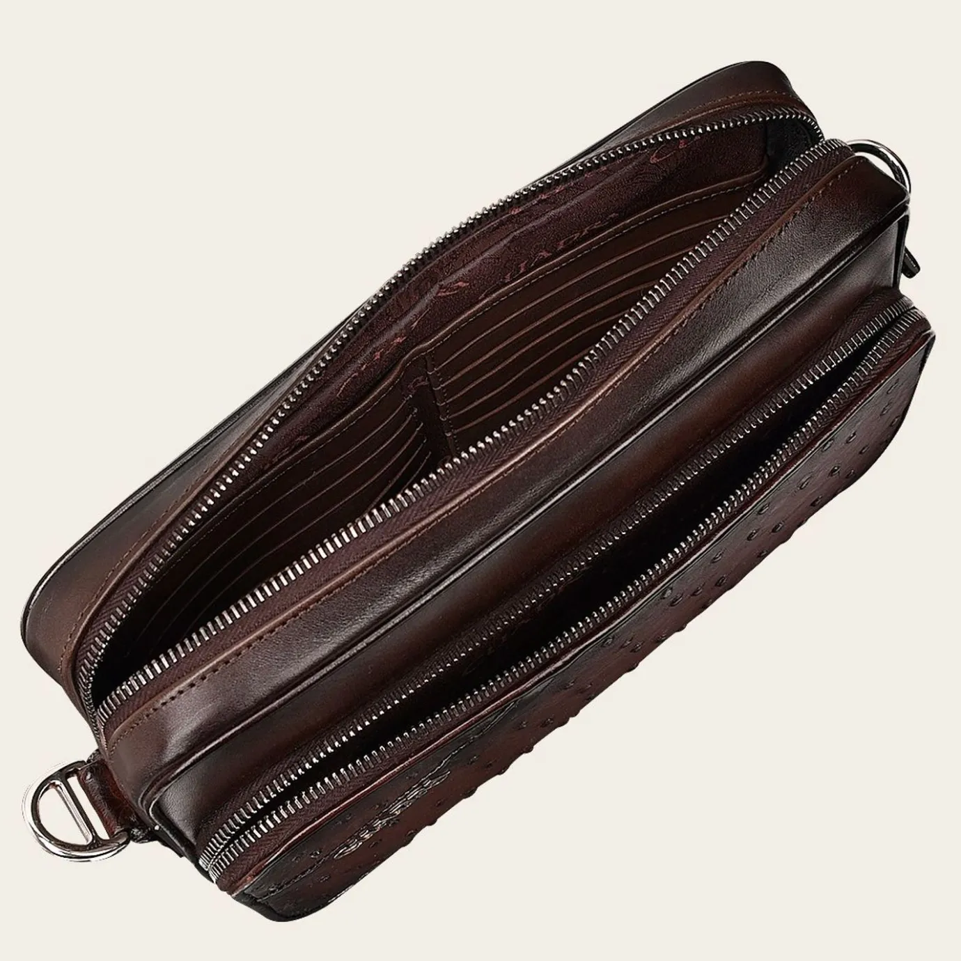 Men Cuadra Handbags-Dark Brown Exotic Leather Shoulder Bag