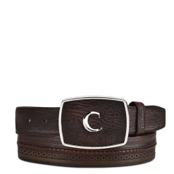 Men Cuadra Belts-Dark Brown Perforated Western Belt