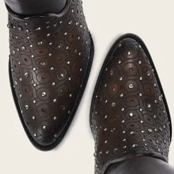 Women Cuadra Tall & Knee-High Boots-Dark Brown Tall Boot With Austrian Crystals Detail