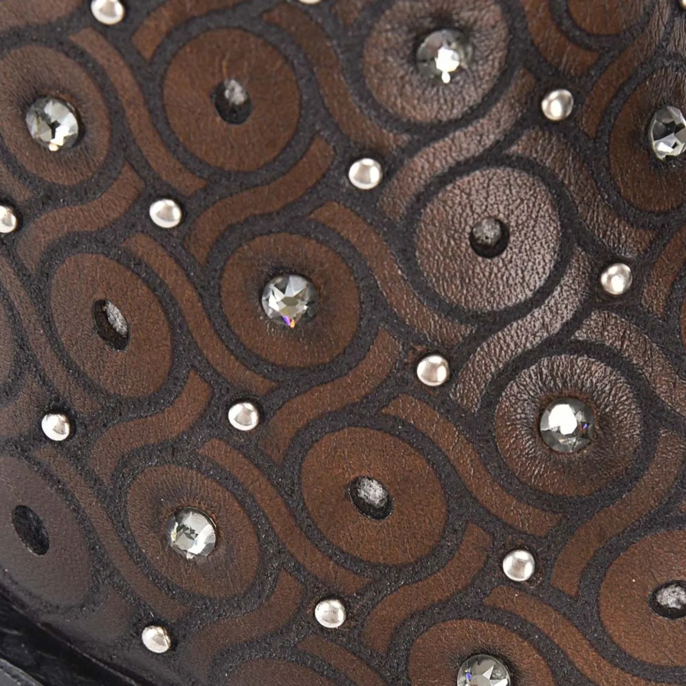 Women Cuadra Tall & Knee-High Boots-Dark Brown Tall Boot With Austrian Crystals Detail