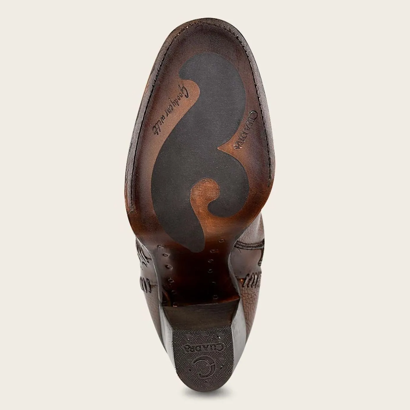 Women Cuadra Tall & Knee-High Boots-Decorated Brown Leather Tall Boot With Perforations