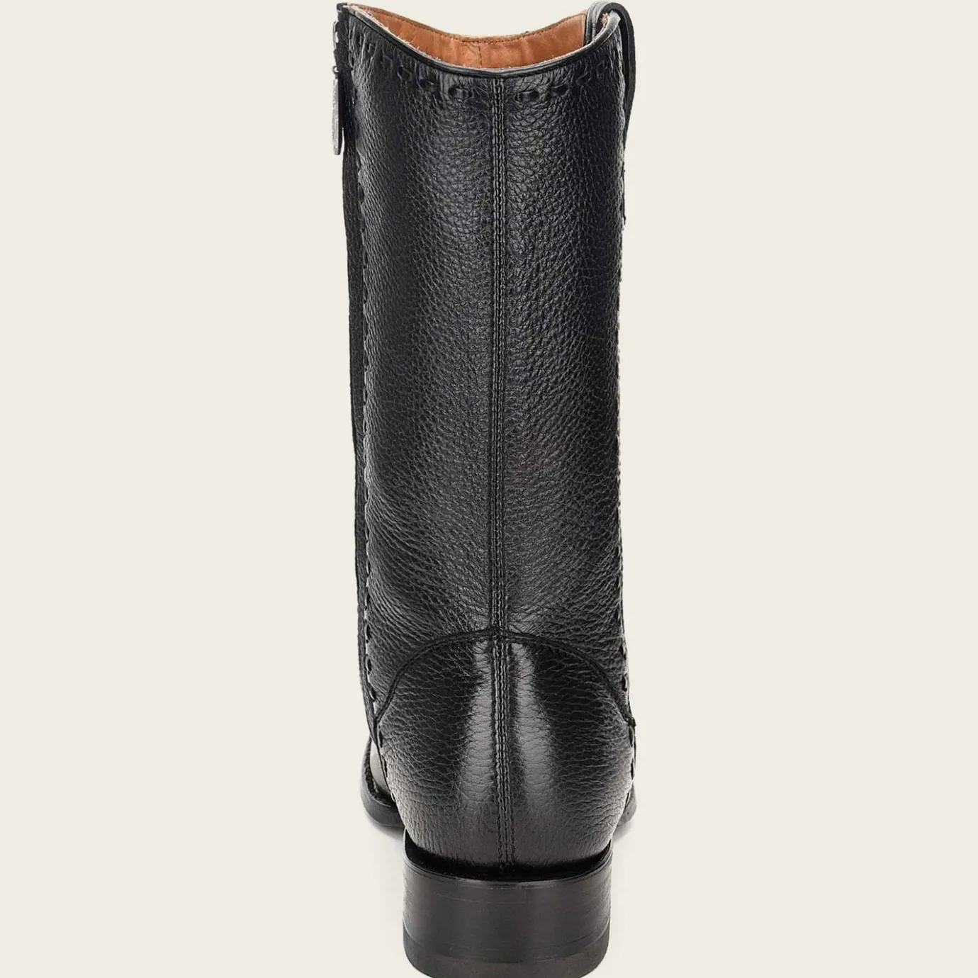 Men Cuadra Dress Boots-Dress Cowboy Boots, Engraved Black Deer Leather