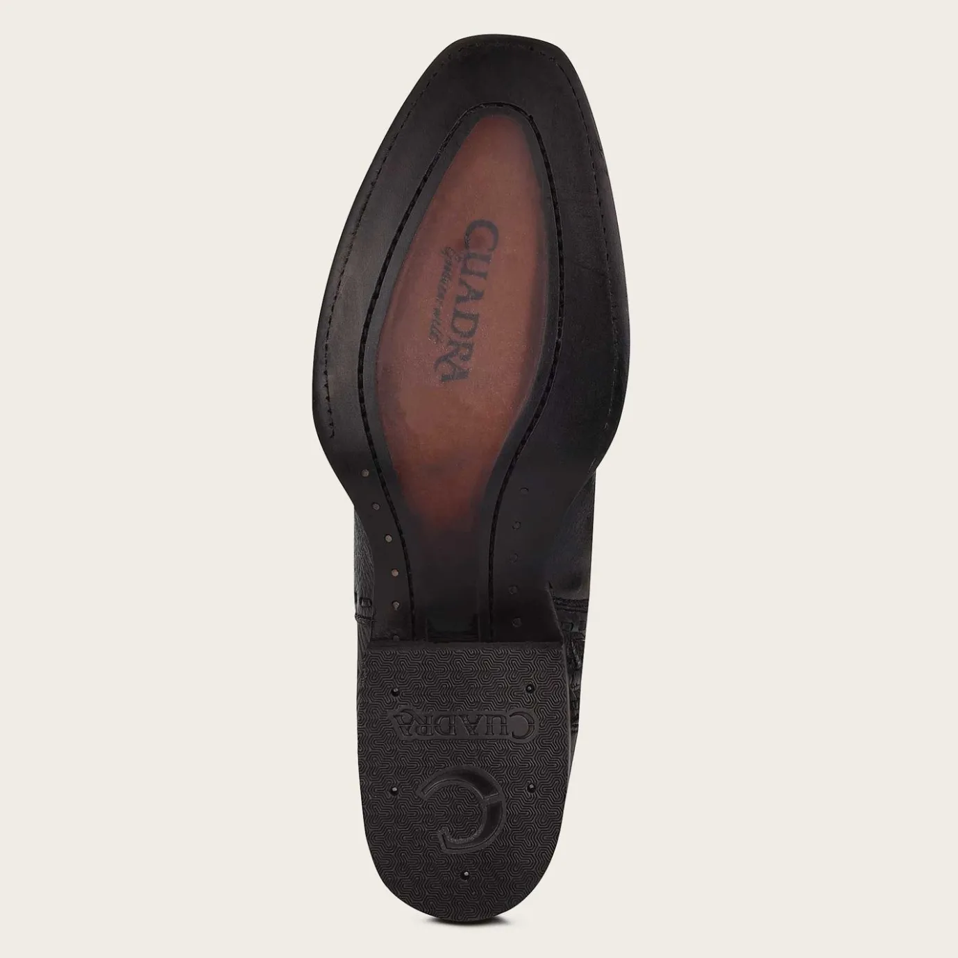 Men Cuadra Dress Boots-Dress Cowboy Boots, Engraved Black Deer Leather