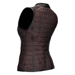 Women Cuadra Vests-Embroidered Black Leather Reversible Vest