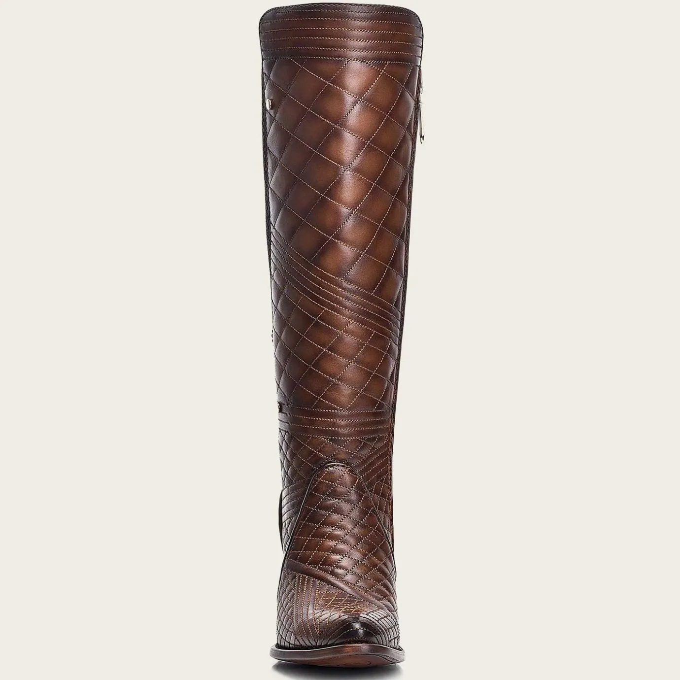 Women Cuadra Tall & Knee-High Boots-Embroidered Brown Leather Boot