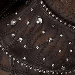 Women Cuadra Tall & Knee-High Boots-Embroidered Dark Brown Leather Boot With Austrian Crystals