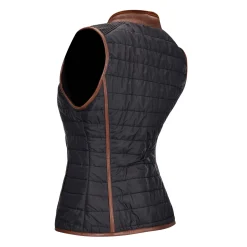 Women Cuadra Vests-Embroidered Honey Leather Reversible Vest