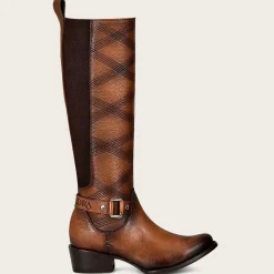 Women Cuadra Tall & Knee-High Boots-Embroidered Honey Leather Boot