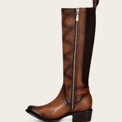 Women Cuadra Tall & Knee-High Boots-Embroidered Honey Leather Boot