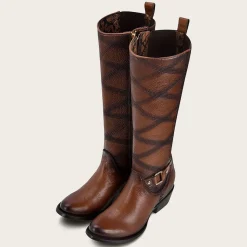 Women Cuadra Tall & Knee-High Boots-Embroidered Honey Leather Boot