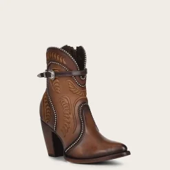 Women Cuadra Ankle Boots & Booties-Embroidered Honey Leather Western Bootie