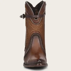 Women Cuadra Ankle Boots & Booties-Embroidered Honey Leather Western Bootie