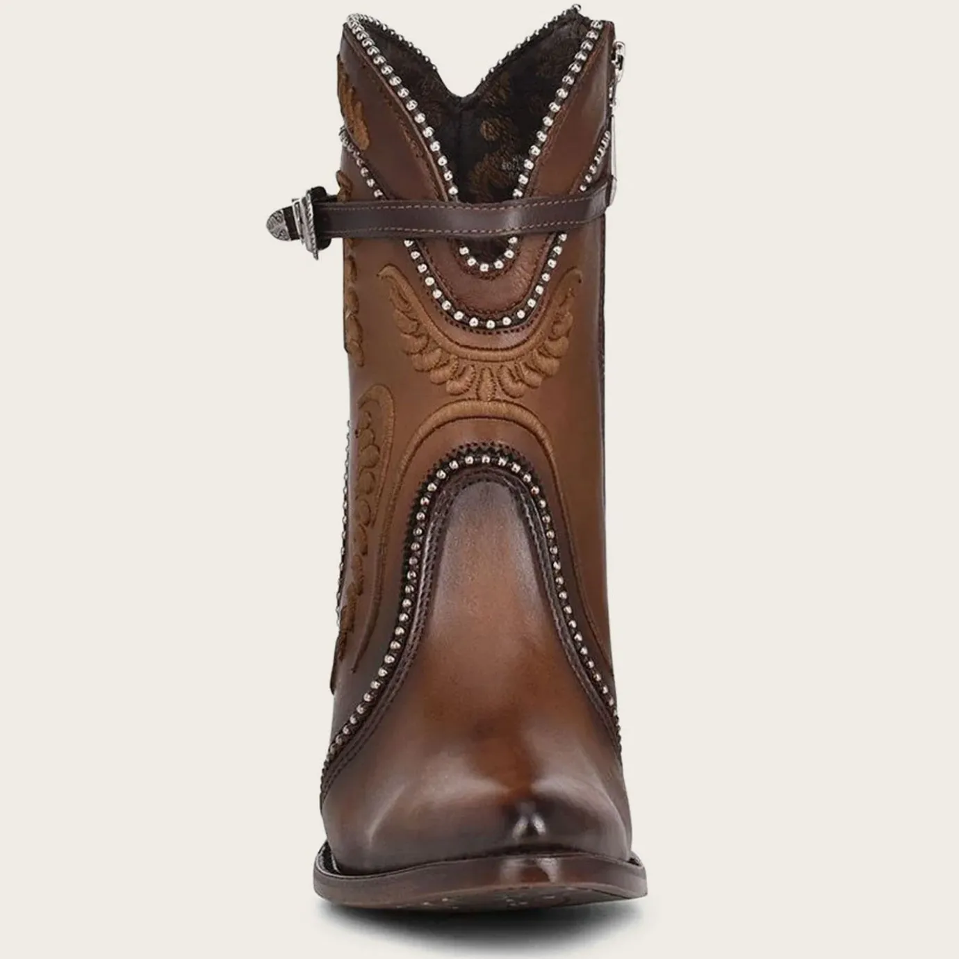 Women Cuadra Ankle Boots & Booties-Embroidered Honey Leather Western Bootie