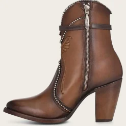 Women Cuadra Ankle Boots & Booties-Embroidered Honey Leather Western Bootie