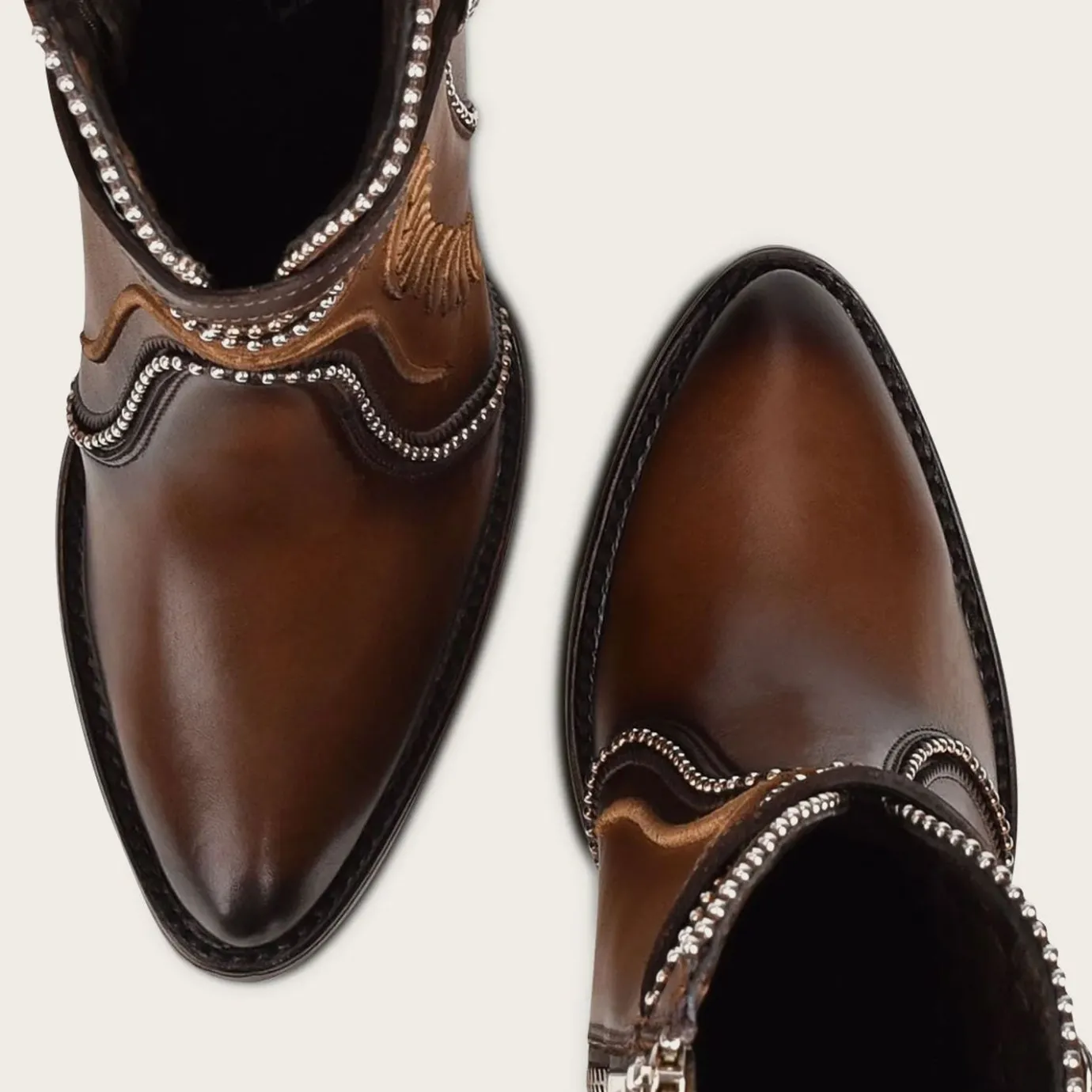 Women Cuadra Ankle Boots & Booties-Embroidered Honey Leather Western Bootie