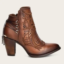 Women Cuadra Ankle Boots & Booties-Embroidered Honey Leather Bootie