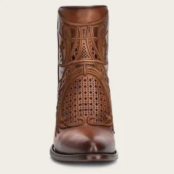 Women Cuadra Ankle Boots & Booties-Embroidered Honey Leather Bootie