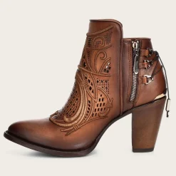 Women Cuadra Ankle Boots & Booties-Embroidered Honey Leather Bootie