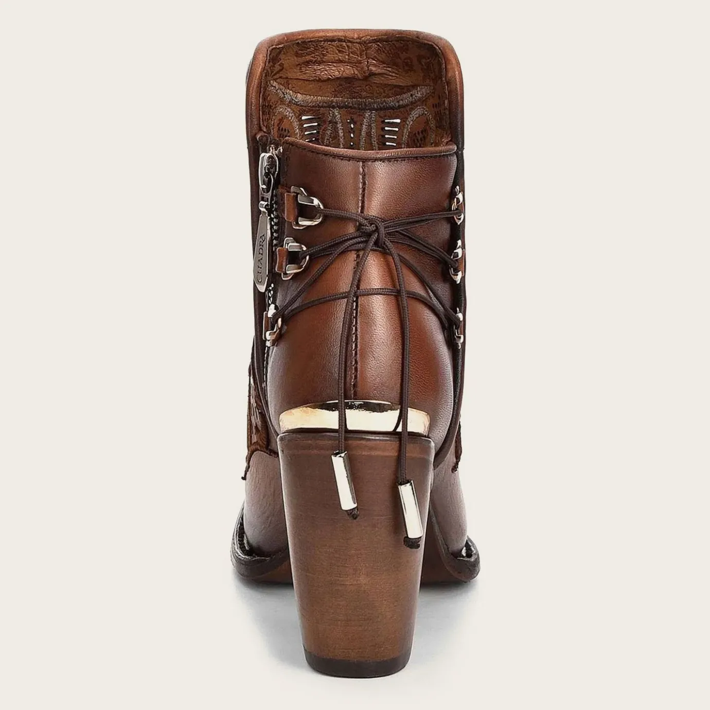 Women Cuadra Ankle Boots & Booties-Embroidered Honey Leather Bootie