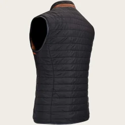 Men Cuadra Vests-Embroidered Honey Leather Reversible Vest
