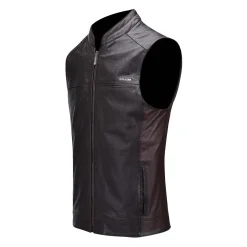 Men Cuadra Vests-Engraved And Elegant Brown Leather Vest