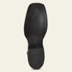 Men Cuadra Western Boots-Engraved Black High Exotic Leather Cowboy Boots