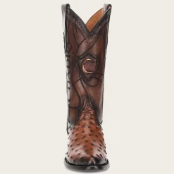 Men Cuadra Western Boots-Engraved Brown Exotic Leather Cowboy Boots