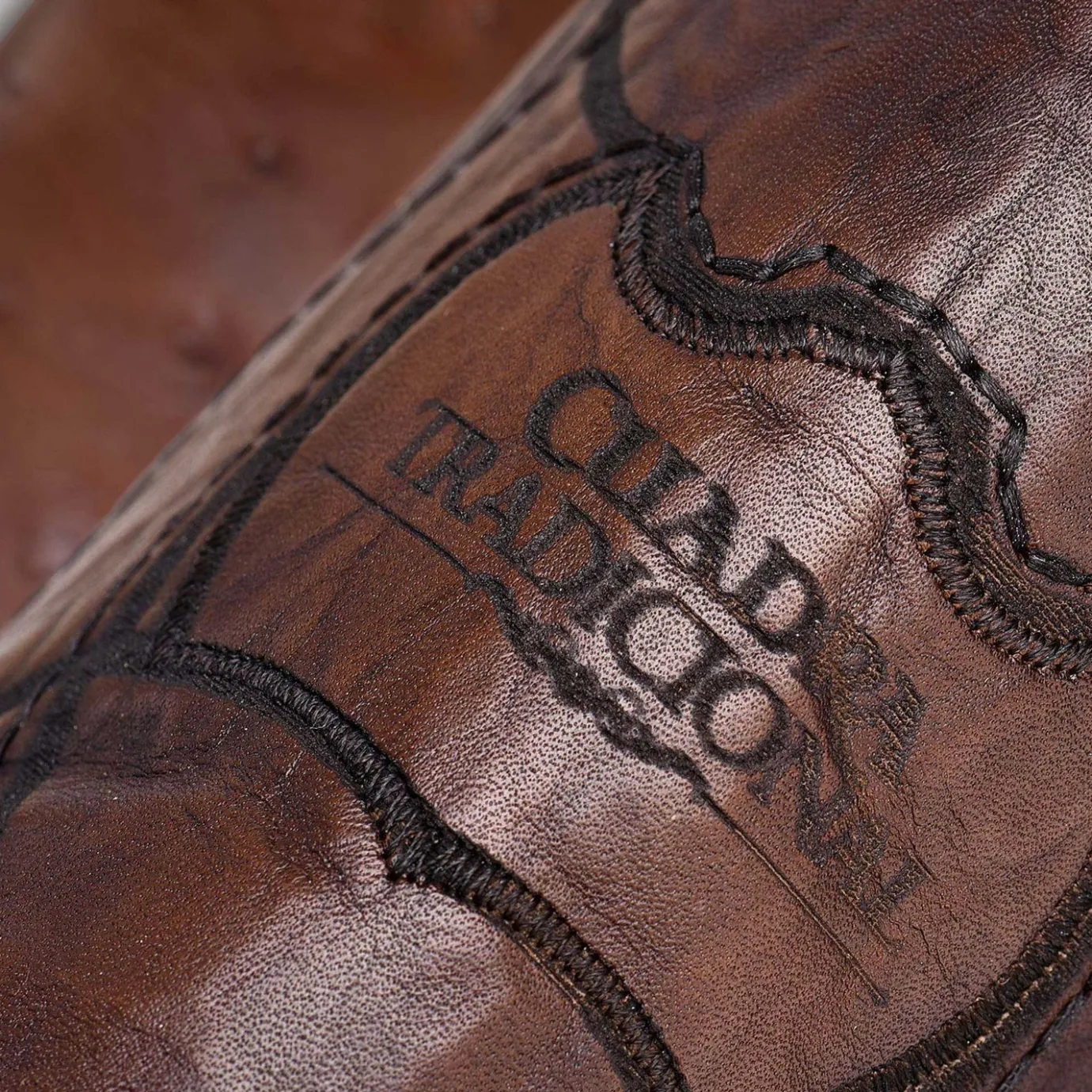Men Cuadra Western Boots-Engraved Brown Exotic Leather Cowboy Boots