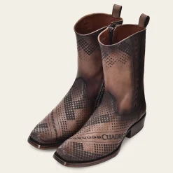 Men Cuadra Urban & Casual Boots-Engraved Brown Leather Casual Boot