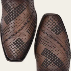 Men Cuadra Urban & Casual Boots-Engraved Brown Leather Casual Boot