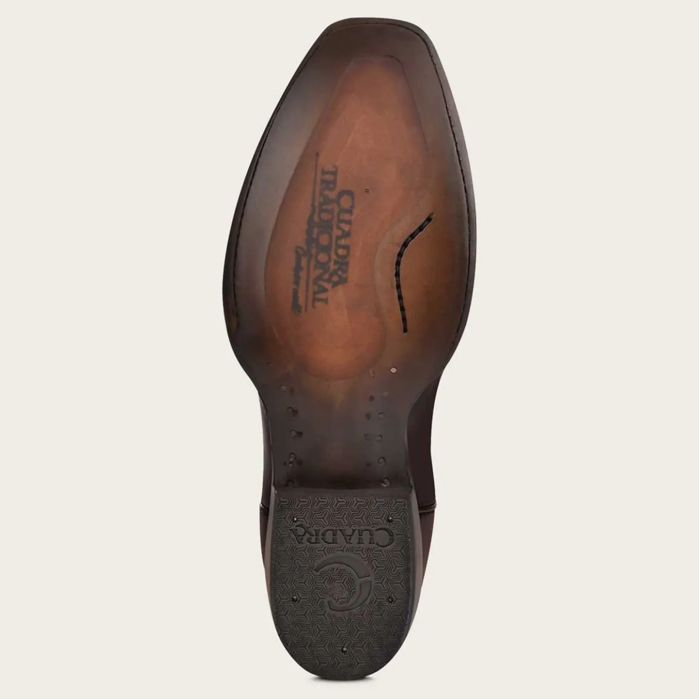 Men Cuadra Western Boots-Engraved Brown Leather Western Boot