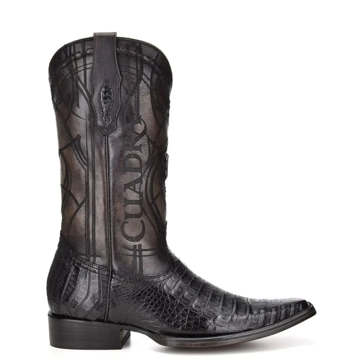 Men Cuadra Western Boots-Engraved Cayman Leather Western Boots